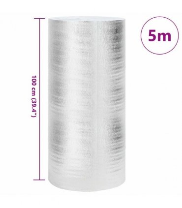 vidaXL Radiator Heat Reflector Silver 5 x 1 m Polyethylene — Size: 1 x 5 m — V0671999509