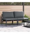 vidaXL Outdoor Furniture 2 Piece Anthracite 80 x 80 x 71 cm Steel — Model: 2x middle sofa