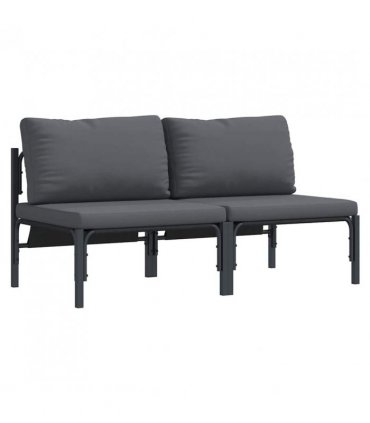vidaXL Outdoor Furniture 2 Piece Anthracite 80 x 80 x 71 cm Steel — Model: 2x middle sofa