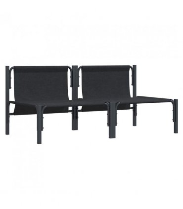 vidaXL Outdoor Furniture 2 Piece Anthracite 80 x 80 x 71 cm Steel — Model: 2x middle sofa