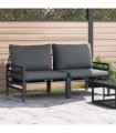 vidaXL Outdoor Furniture 2 Piece Anthracite 80 x 80 x 71 cm Steel — Model: 2x arm sofa