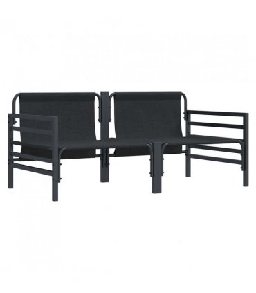vidaXL Outdoor Furniture 2 Piece Anthracite 80 x 80 x 71 cm Steel — Model: 2x arm sofa