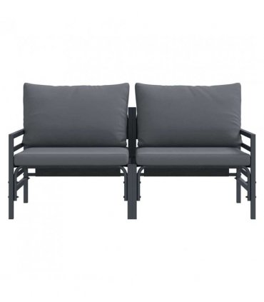 vidaXL Outdoor Furniture 2 Piece Anthracite 80 x 80 x 71 cm Steel — Model: 2x arm sofa