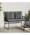 vidaXL Garden Bench Black and Anthracite Poly Rattan — Model: 1 x garden bench