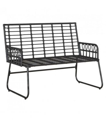 vidaXL Garden Bench Black and Anthracite Poly Rattan — Model: 1 x garden bench