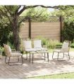 vidaXL Garden Dining Set 3 pcs Brown and Cream Poly Rattan — Colour: Natural, Model: 2 x chair+1 x bench