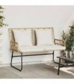 vidaXL Garden Bench Brown and Cream Poly Rattan — Colour: Natural, Model: 1 x garden bench