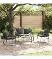 vidaXL Garden Dining Set 3 pcs Black and Anthracite Poly Rattan — Model: 2 x chair+1 x bench