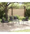 vidaXL Garden Dining Set 3 pcs Black and Anthracite Poly Rattan — Model: 2 x chair+1 x bench — V0671999541