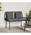vidaXL Garden Bench Black and Anthracite Poly Rattan — Model: 1 x garden bench — V0671999542