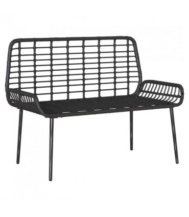 vidaXL Garden Bench Black and Anthracite Poly Rattan — Model: 1 x garden bench — V0671999542