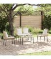 vidaXL Garden Dining Set 3 pcs Brown and Cream Poly Rattan — Colour: Natural, Model: 2 x chair+1 x bench — V0671999543