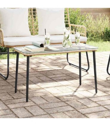 vidaXL Garden Table Natural 80 x 40 x 45 cm Poly Rattan