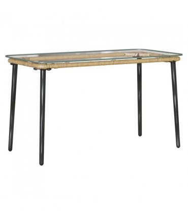 vidaXL Garden Table Natural 80 x 40 x 45 cm Poly Rattan