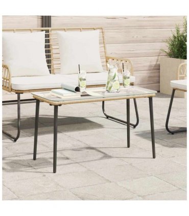 vidaXL Garden Table Natural 80 x 40 x 45 cm Poly Rattan