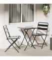 vidaXL Garden Bistro Set Folding 3 pcs Anthracite Steel — Model: 2x chair +square table