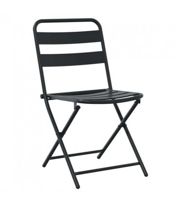 vidaXL Garden Bistro Set Folding 3 pcs Anthracite Steel — Model: 2x chair +square table