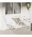 vidaXL Garden Bistro Set Folding 3 pcs White Steel — Model: 2x chairs +square table