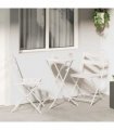 vidaXL Garden Bistro Set Folding 3 pcs White Steel — Model: 2x chair +round table