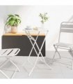 vidaXL Garden Table Folding White 50 x 50 x 72 cm Metal