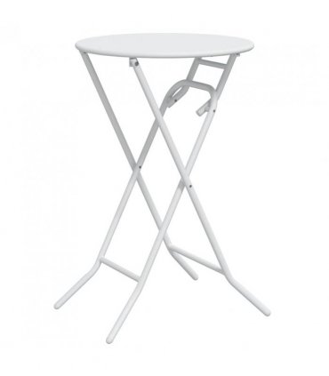vidaXL Garden Table Folding White 50 x 50 x 72 cm Metal