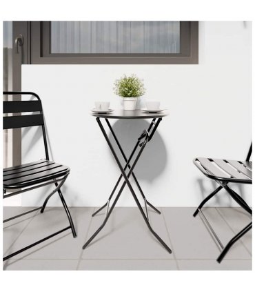 vidaXL Garden Table Folding Anthracite 50 x 50 x 72 cm Metal