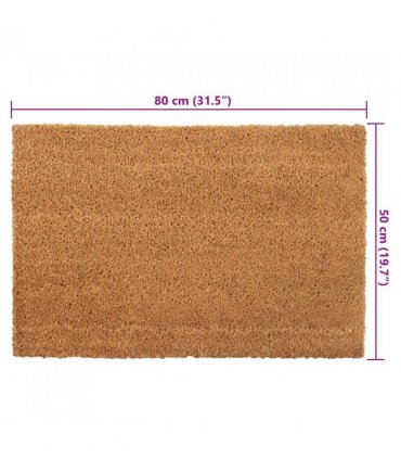 vidaXL Door Mat Natural 50x80 cm Tufted Coir — Size: 50 x 80 cm