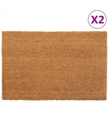 vidaXL Door Mats 2 pcs Natural 40x60 cm Tufted Coir — Size: 40 x 60 cm