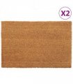 vidaXL Door Mats 2 pcs Natural 40x60 cm Tufted Coir — Size: 40 x 60 cm