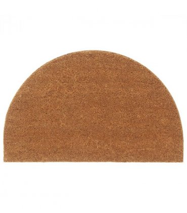 vidaXL Door Mat Natural Half Round 50x80 cm Tufted Coir — Size: 50 x 80 cm