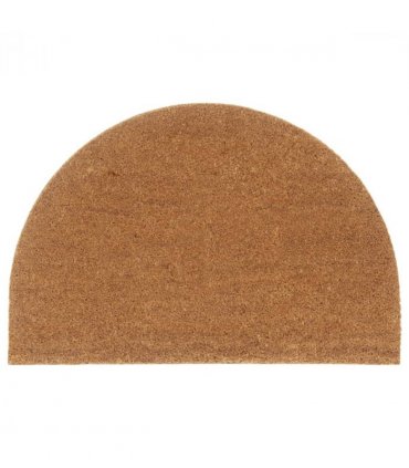 vidaXL Door Mat Natural Half Round 60x90 cm Tufted Coir — Size: 60 x 90 cm