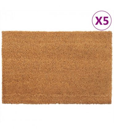 vidaXL Door Mats 5 pcs Natural 40x60 cm Tufted Coir — Size: 40 x 60 cm