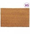 vidaXL Door Mats 5 pcs Natural 40x60 cm Tufted Coir — Size: 40 x 60 cm