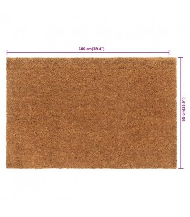 vidaXL Door Mat Natural 65x100 cm Tufted Coir — Size: 65 x 100 cm — V0671999609