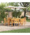 vidaXL Garden Dining Set 7 pcs Brown Solid Acacia Wood — Size: 150 cm table length