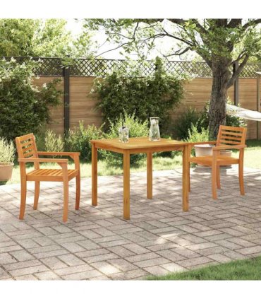 vidaXL Garden Dining Set 3 pcs Brown Solid Acacia Wood — Size: 85 cm table length