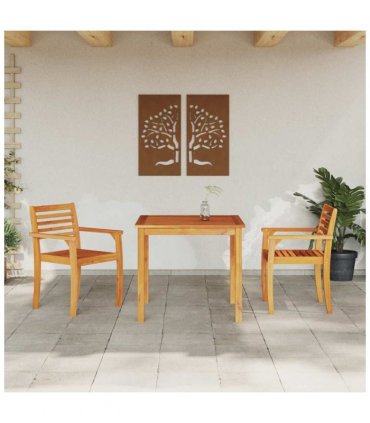 vidaXL Garden Dining Set 3 pcs Brown Solid Acacia Wood — Size: 85 cm table length
