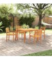 vidaXL Garden Dining Set 5 pcs Brown Solid Acacia Wood — Size: 110 cm table length