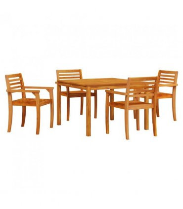 vidaXL Garden Dining Set 5 pcs Brown Solid Acacia Wood — Size: 110 cm table length