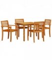 vidaXL Garden Dining Set 5 pcs Brown Solid Acacia Wood — Size: 85 cm table length