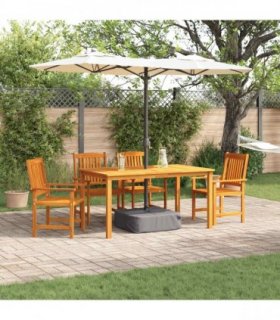 vidaXL Garden Dining Set 5 pcs Brown Solid Acacia Wood — Size: 150 cm table length — V0671999637