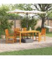 vidaXL Garden Dining Set 5 pcs Brown Solid Acacia Wood — Size: 150 cm table length — V0671999637