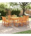vidaXL Garden Dining Set 9 pcs Brown Solid Acacia Wood — Size: Table length 180 cm