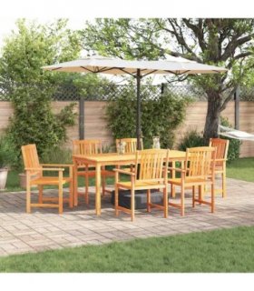 vidaXL Garden Dining Set 7 pcs Brown Solid Acacia Wood — Size: 180 cm table length