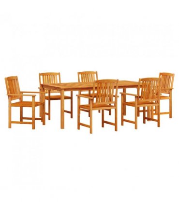 vidaXL Garden Dining Set 7 pcs Brown Solid Acacia Wood — Size: 180 cm table length