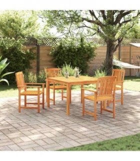 vidaXL Garden Dining Set 5 pcs Brown Solid Acacia Wood — Size: 85 cm table length — V0671999642