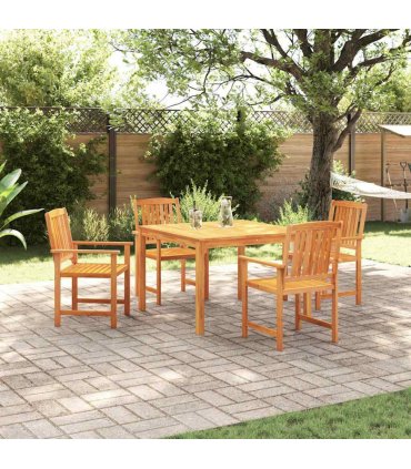 vidaXL Garden Dining Set 5 pcs Brown Solid Acacia Wood — Size: 85 cm table length — V0671999642