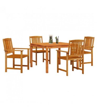 vidaXL Garden Dining Set 5 pcs Brown Solid Acacia Wood — Size: 85 cm table length — V0671999642