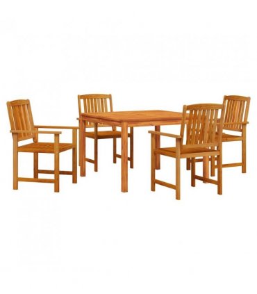 vidaXL Garden Dining Set 5 pcs Brown Solid Acacia Wood — Size: 110 cm table length — V0671999643