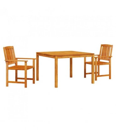 vidaXL Garden Dining Set 3 pcs Brown Solid Acacia Wood — Size: 110 cm table length — V0671999644
